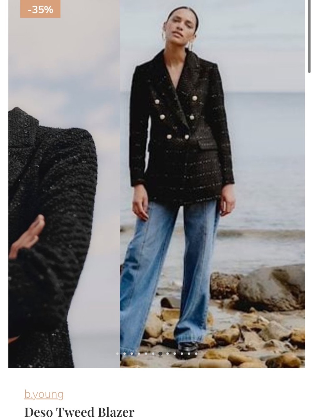 Deso Tweed Blazer - Black